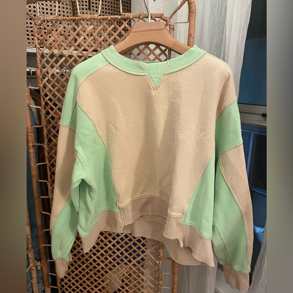 FP Movement by Free People Mint and Cream Sweatshirt